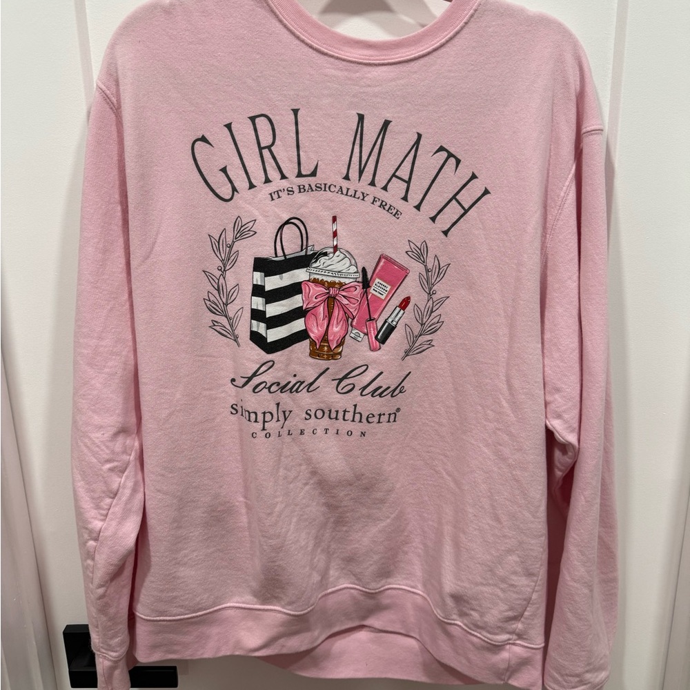 Simply Southern Light Pink Girl Math Sweatshirt